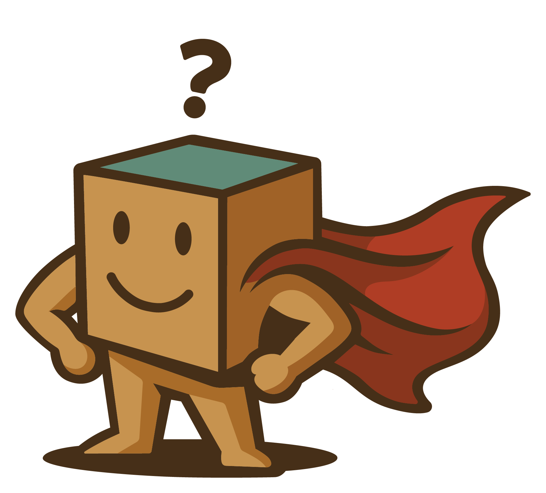 box pickup FAQ mascot